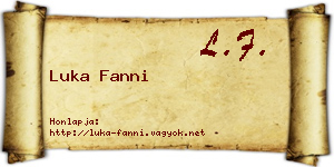 Luka Fanni névjegykártya